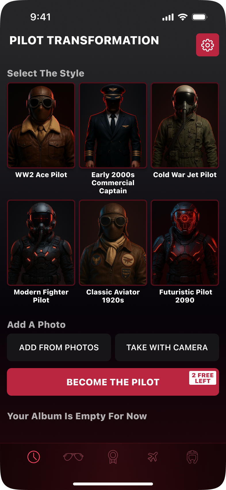 Aviator Style app — portrait result